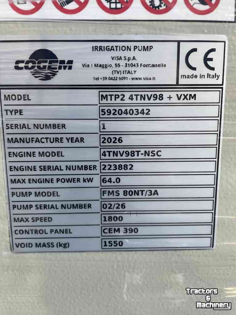 Stationary engine/pump set Cogem MTP2