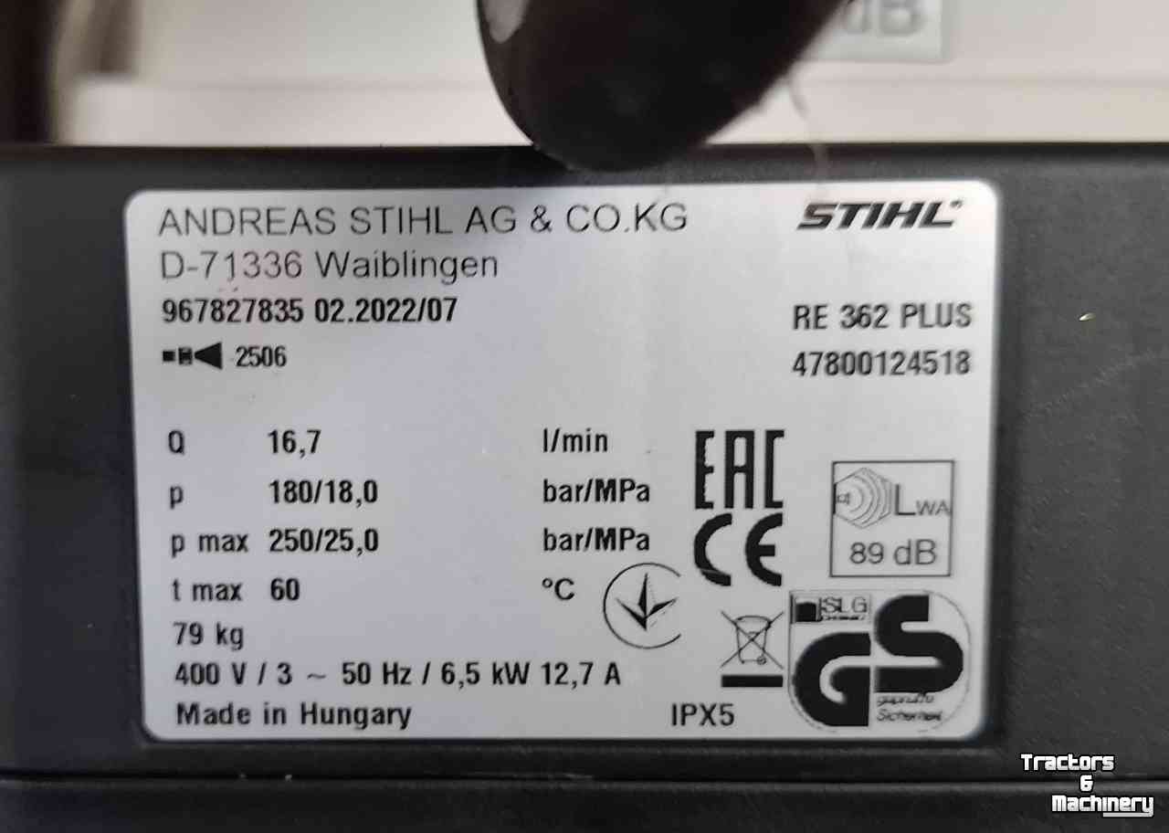 High-pressure cleaner, Hot / Cold Stihl RE 362 PLUS- Professionele Hogedrukreiniger