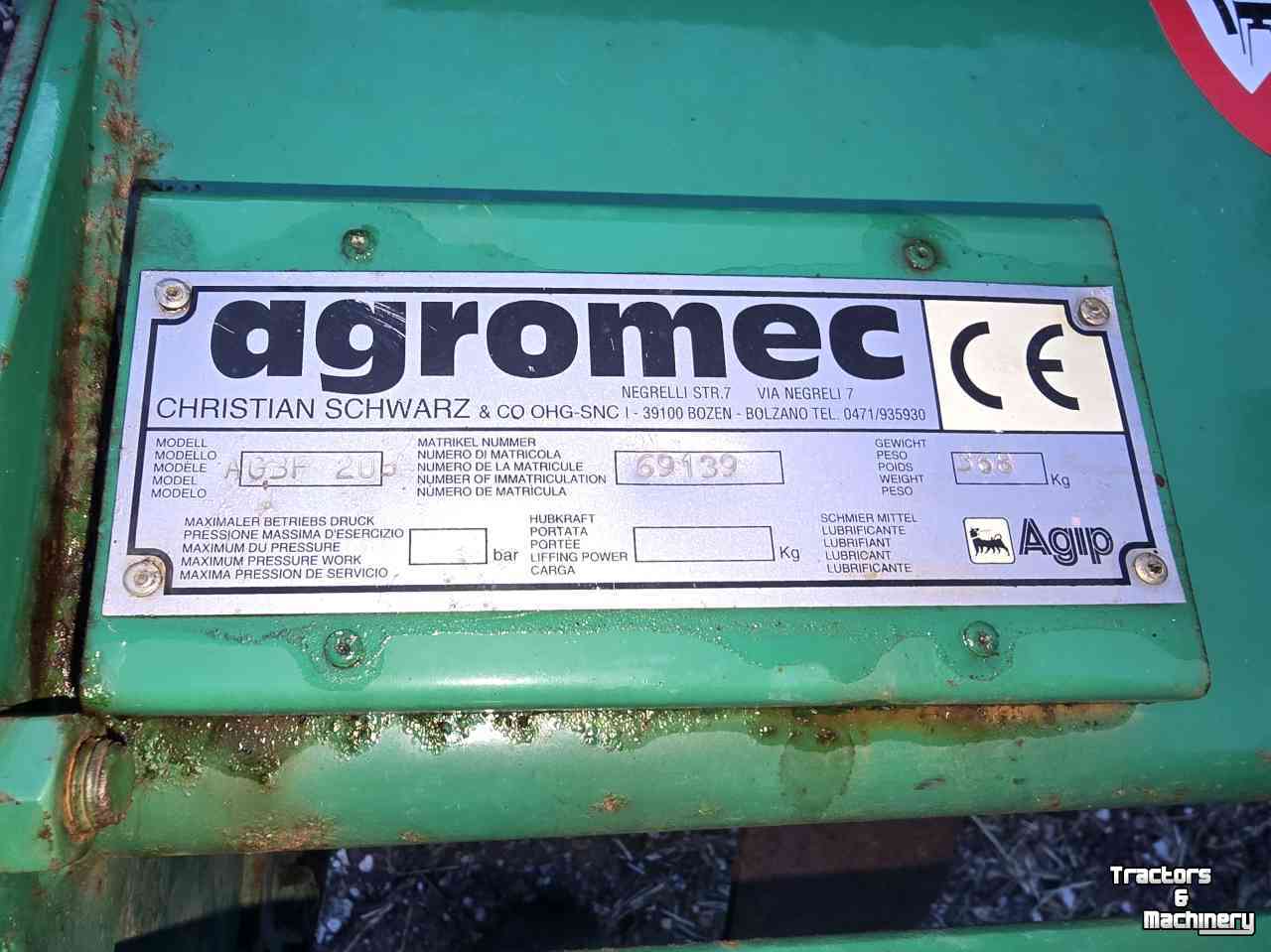 Rotary Tiller Agromec Frees 205 cm