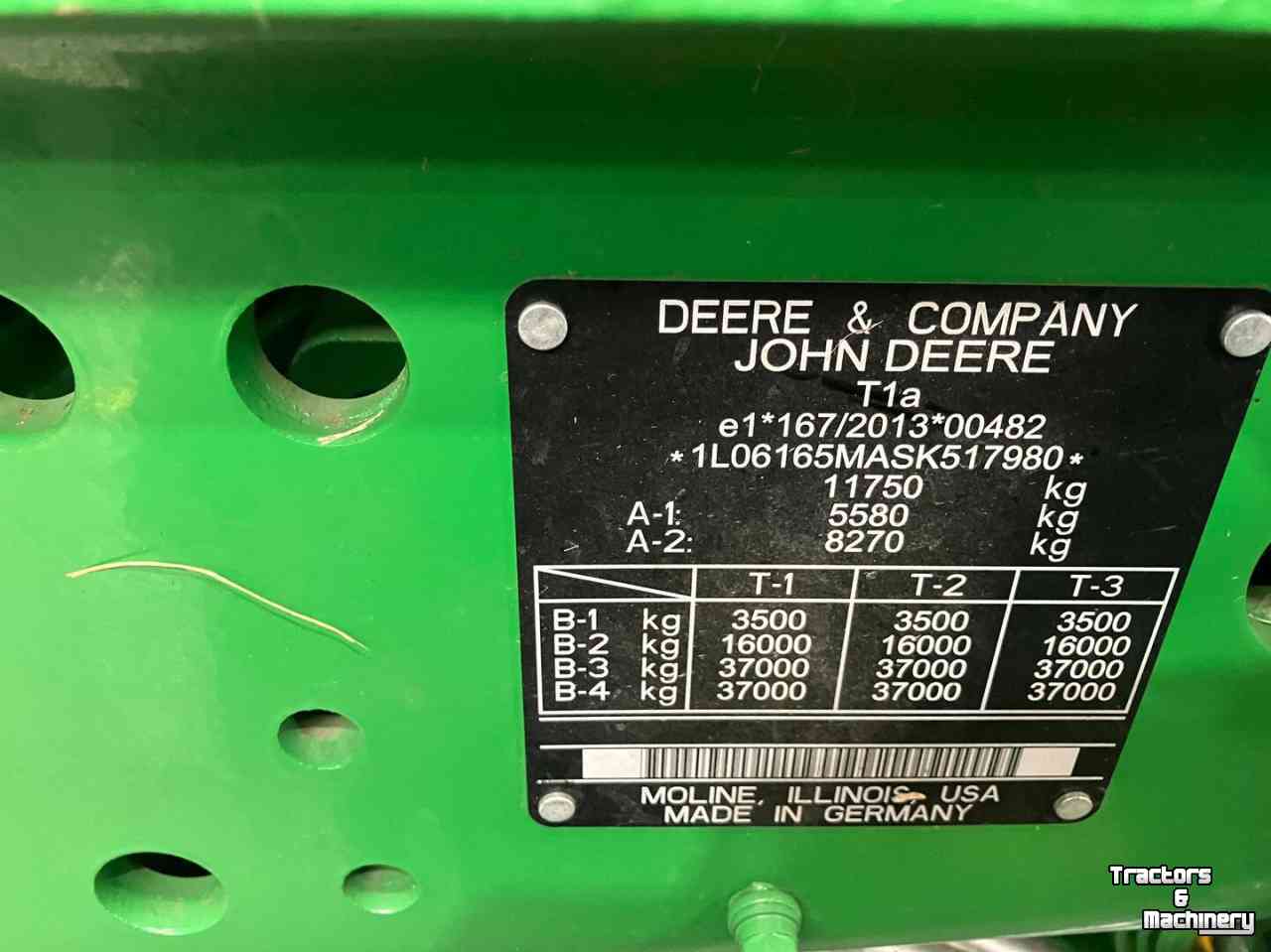 Tractor John Deere 6M 165 Tractor