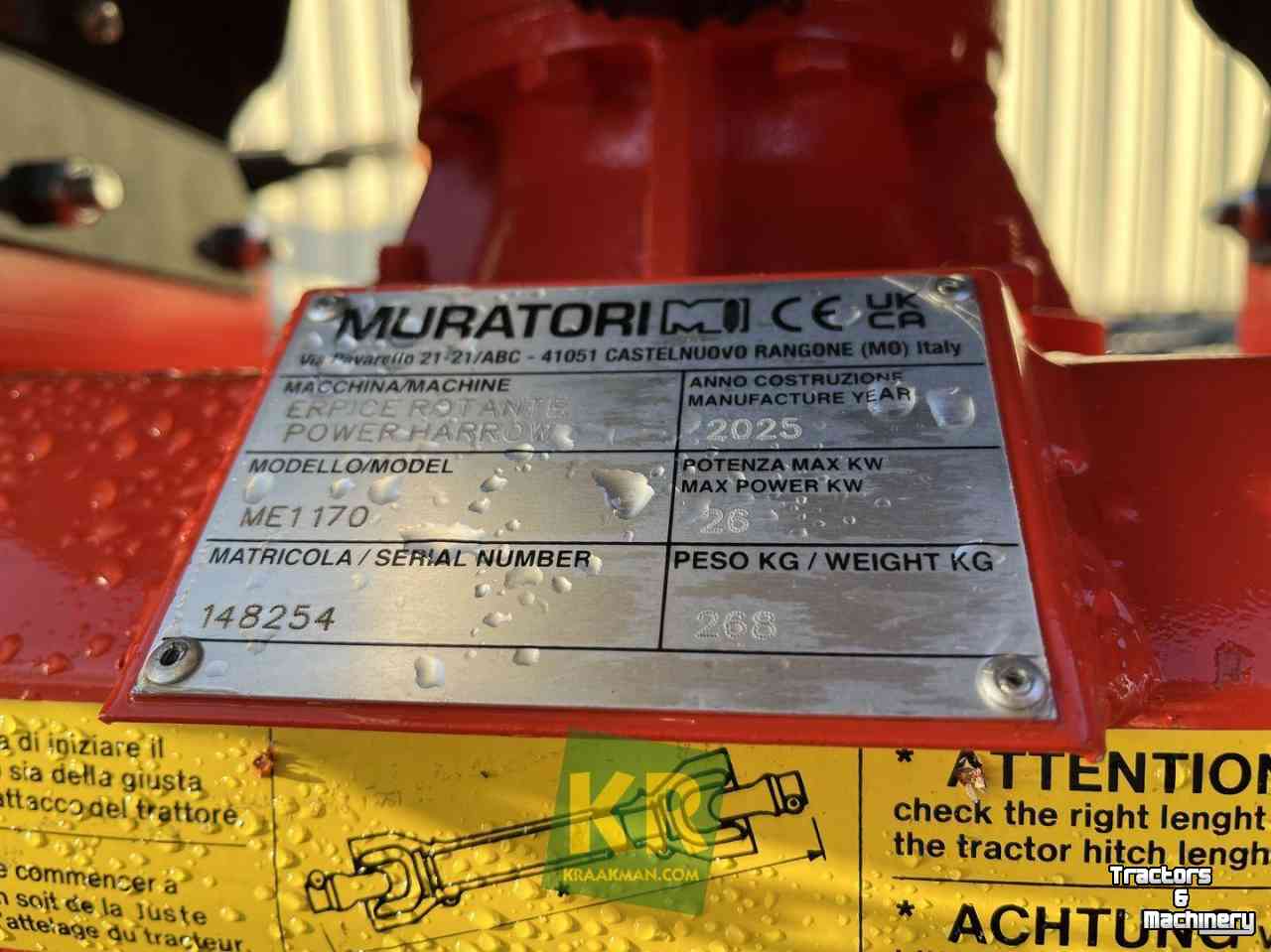 Rotary Harrow Muratori ME1-170 Rotorkopeg met Gaasrol
