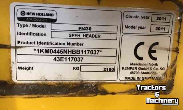 Cornhead New Holland FIE 430 Maisbek