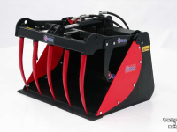 Silage Grabbucket / Grabfork Qmac Pelikaanbak Krokodillenbak Kuilbak met grijper 90 cm voor kleine shovel